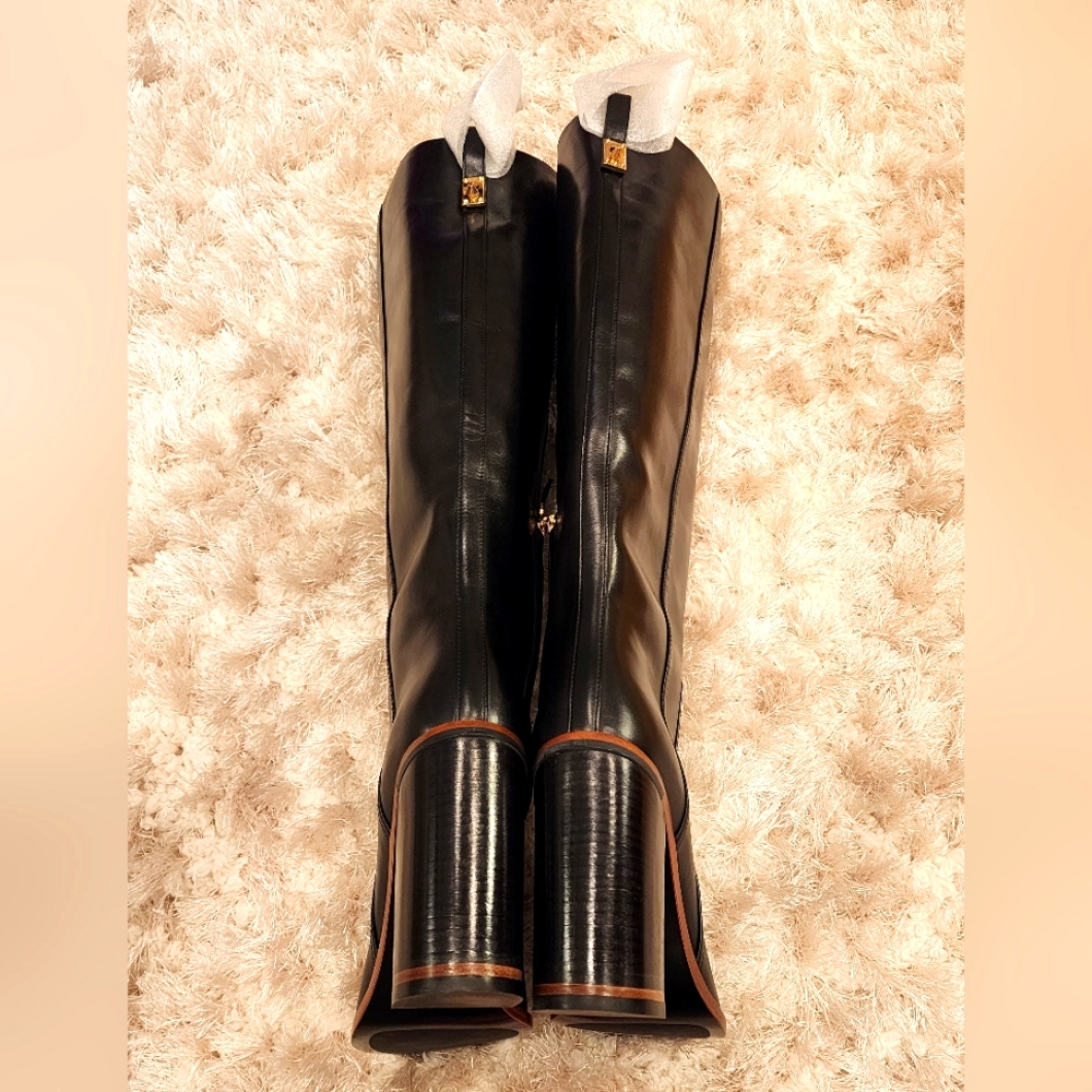 $1550 Brand New 100% Auth Fendi Over the Knee Black Leather Boots Sz 39 9 - Picture 8 of 13